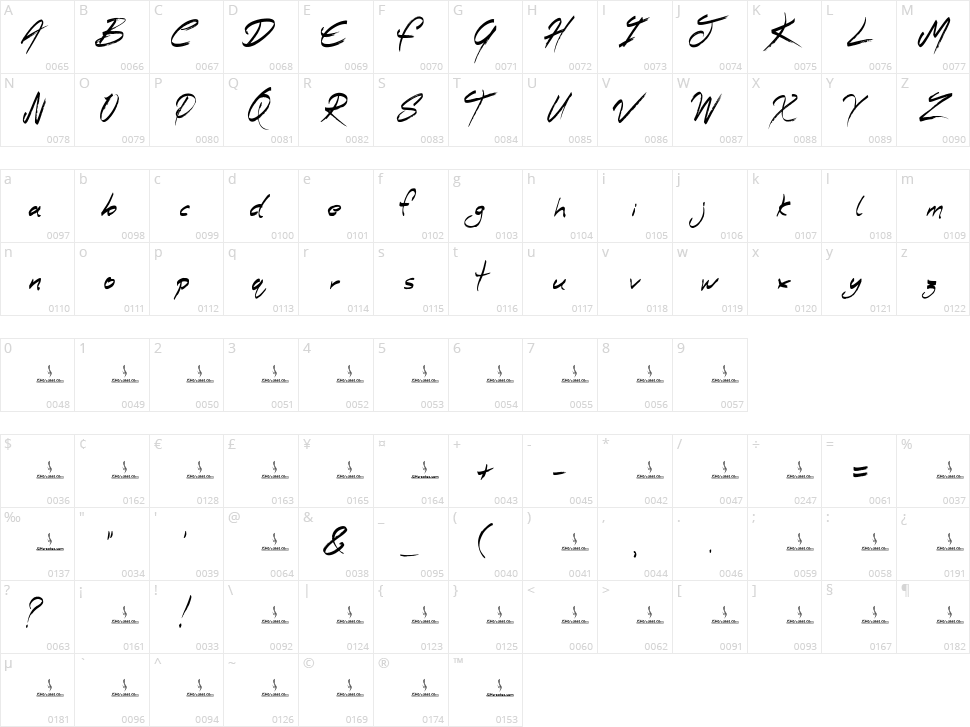Smokey Follows Character Map