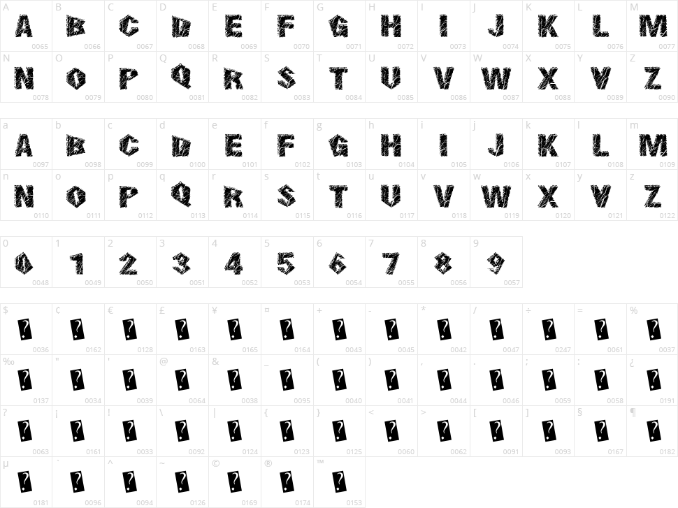 Smoking Cracks Character Map