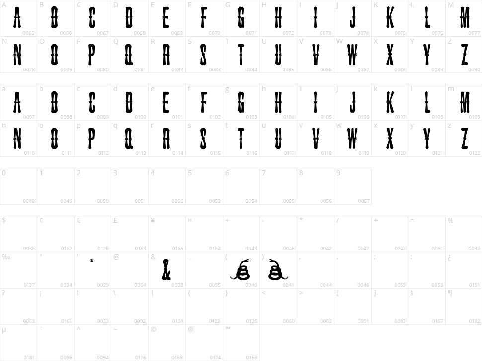 Snakebite Saloon Character Map