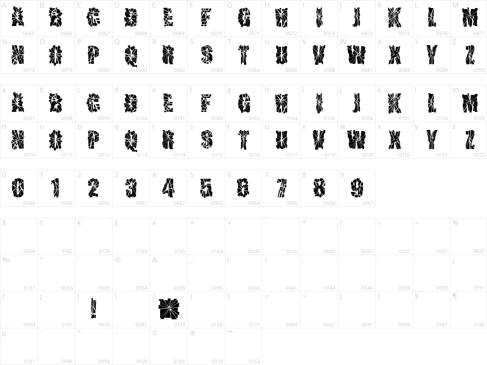 Sniper Shot Character Map