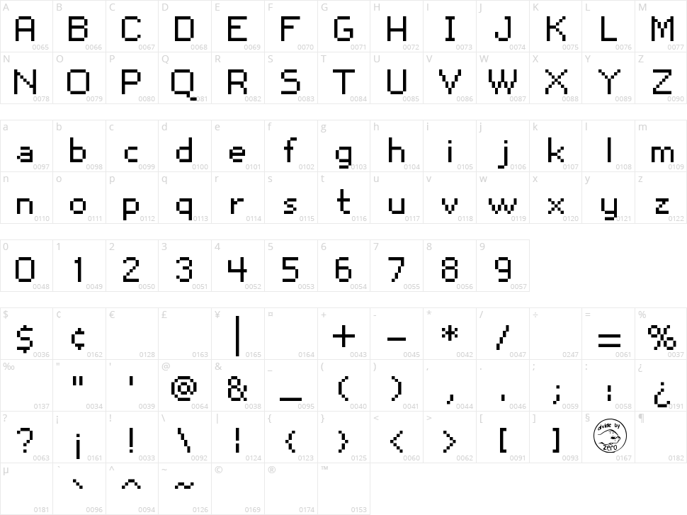 Snoot.org px10 Character Map