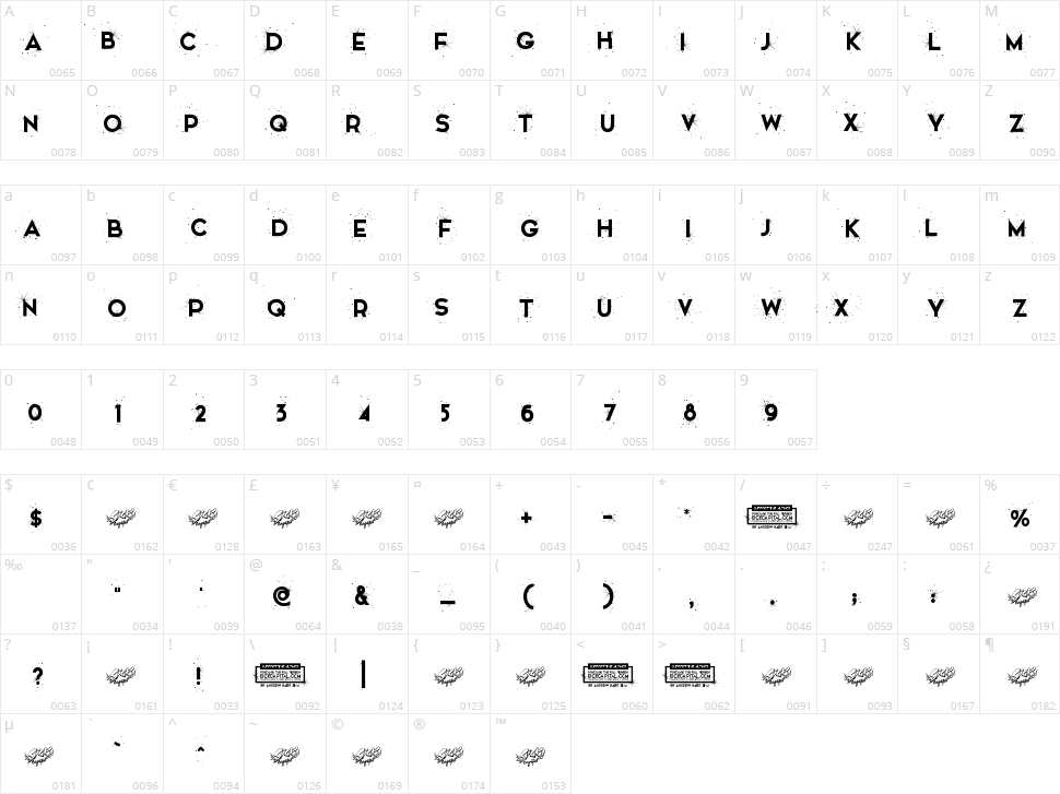Snowinter Character Map