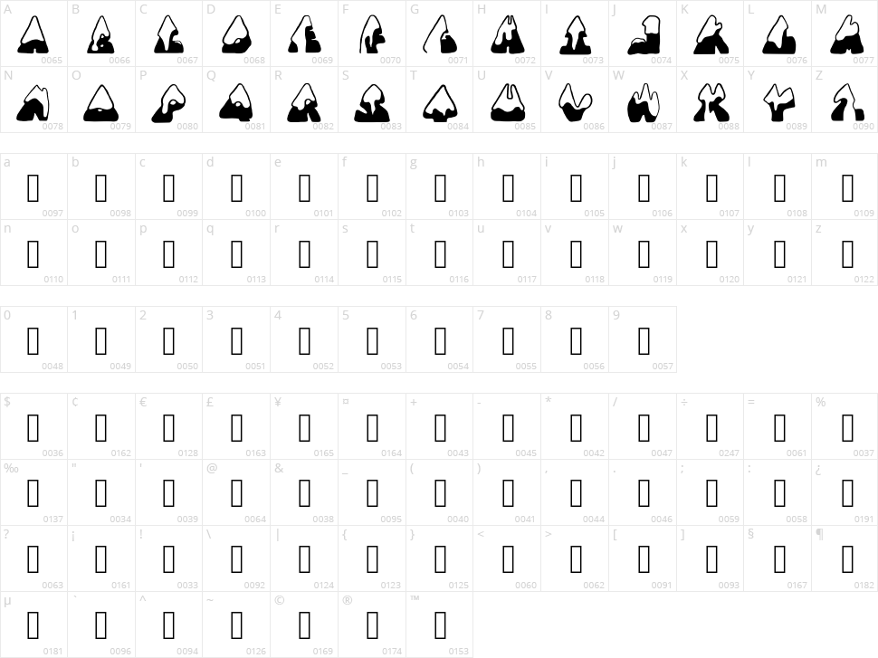 Snowy Mountains Character Map