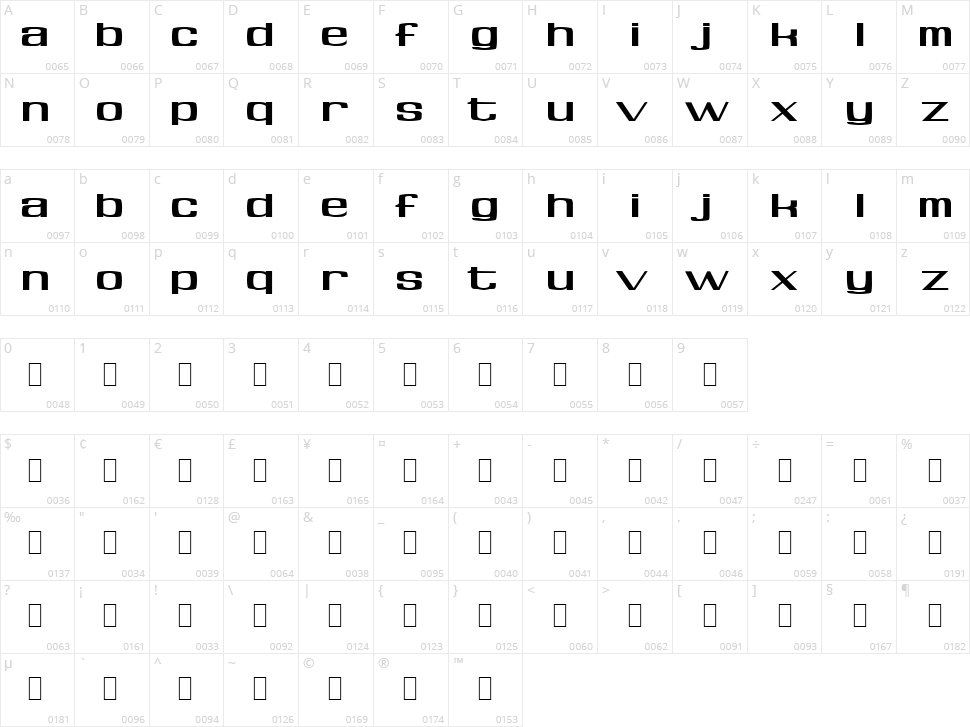 Soft Hits Character Map