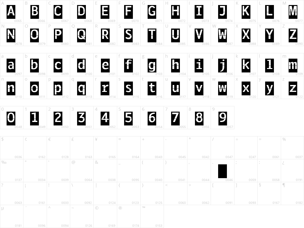 Solari Character Map