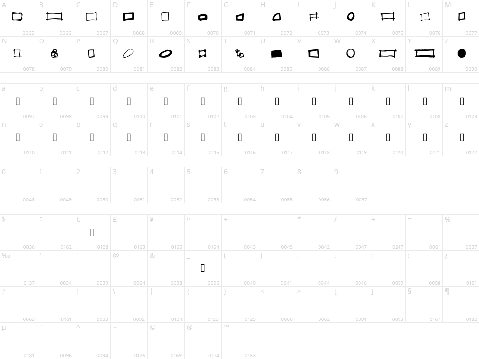 Some Boxes Character Map