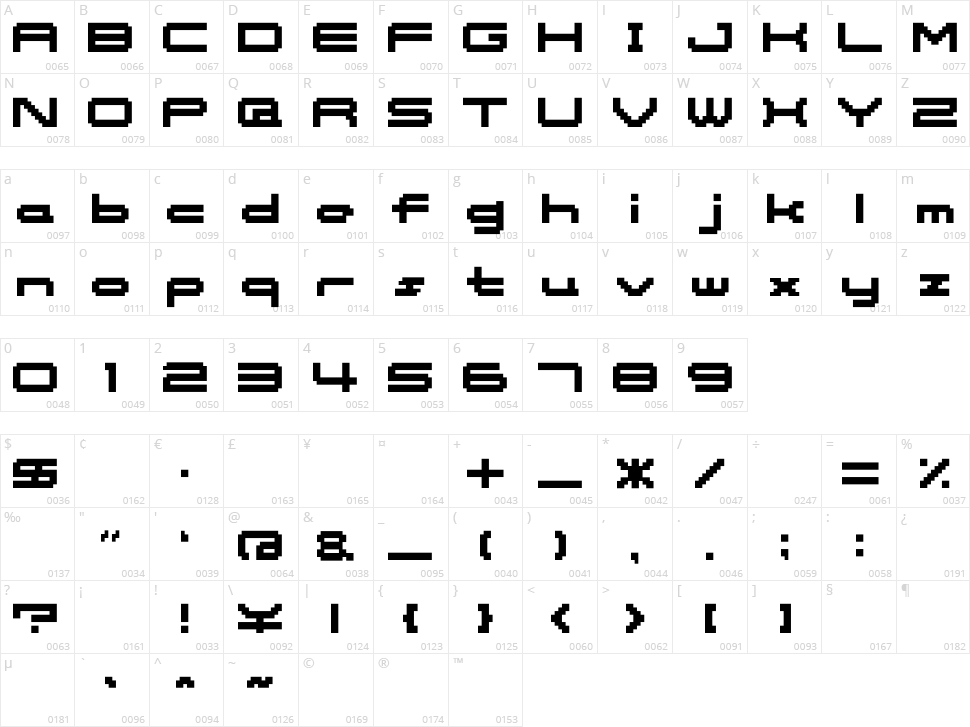 somybmp06_12 Character Map