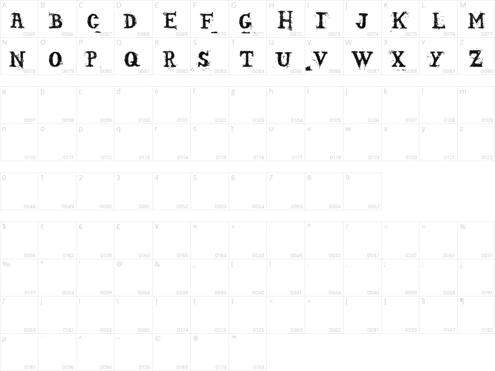 Sopa de letras Character Map