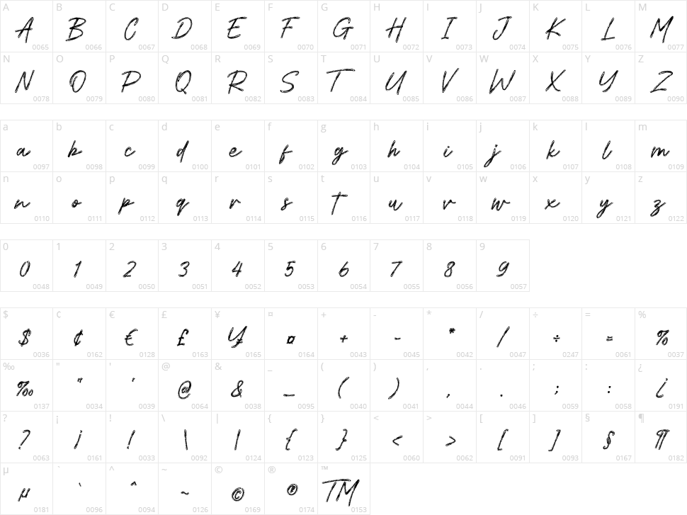 Soul Seashell Character Map