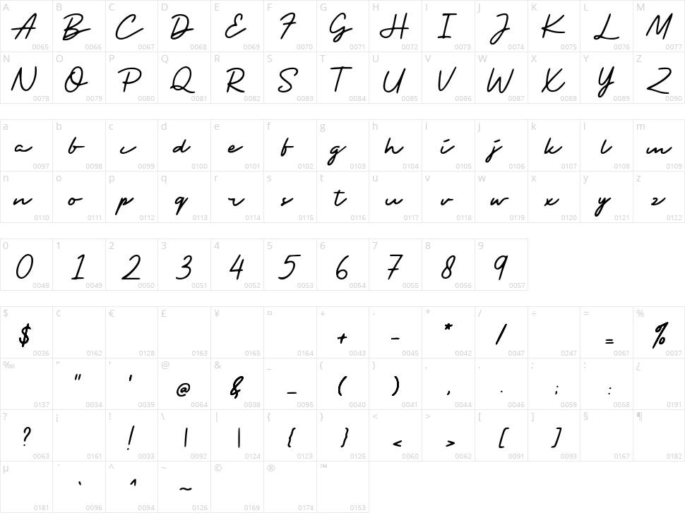 South Paris Character Map