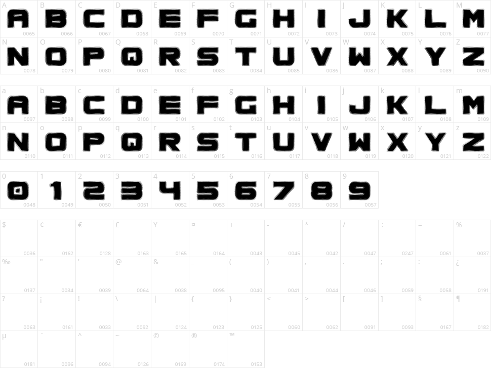 Spac3 Halftone Character Map