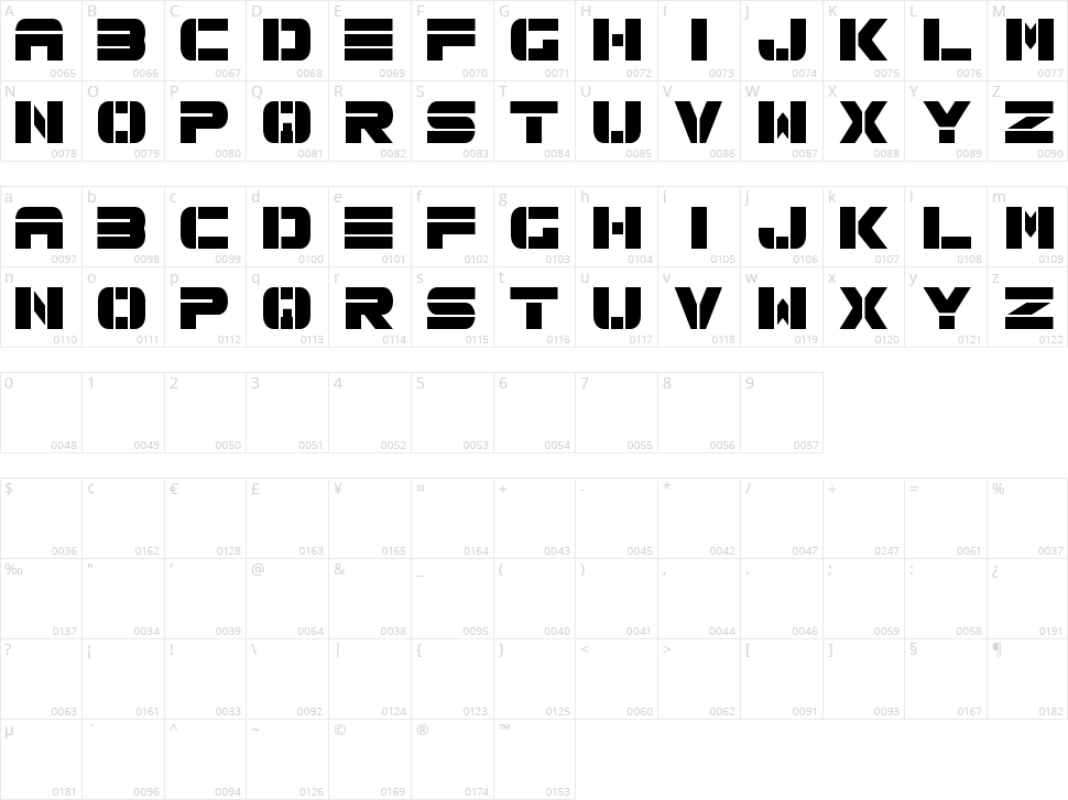 Spac3 Tech Character Map