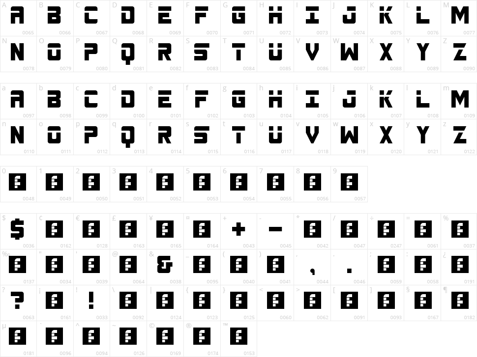 Spacebar Character Map