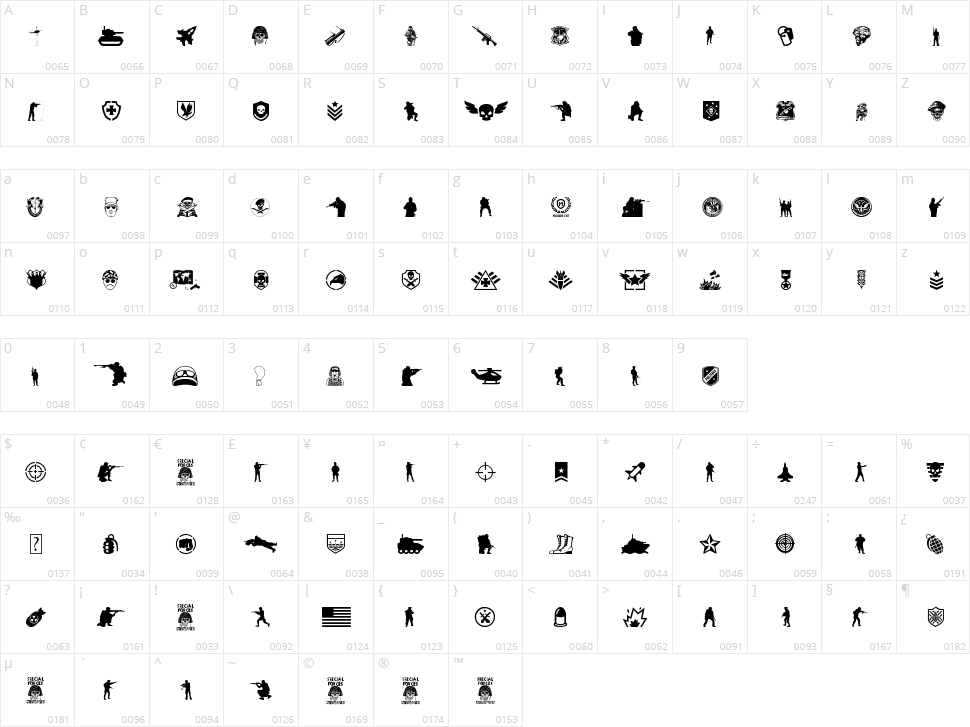 Special Forces Character Map