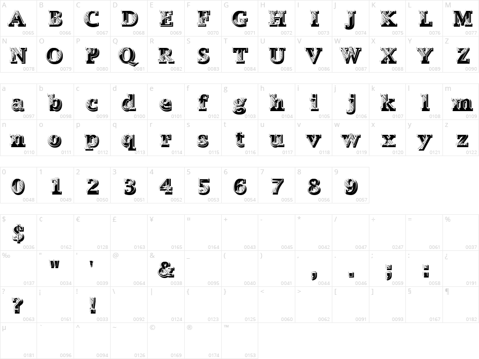 Speichel Character Map
