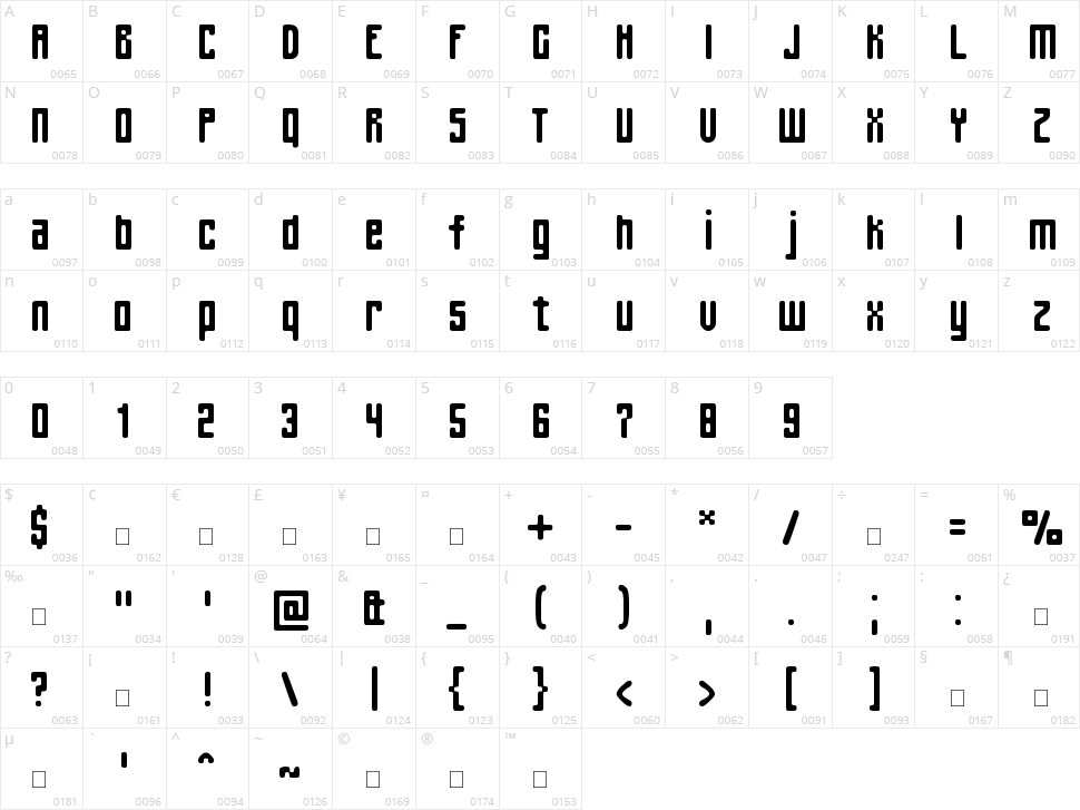 Spinach Character Map