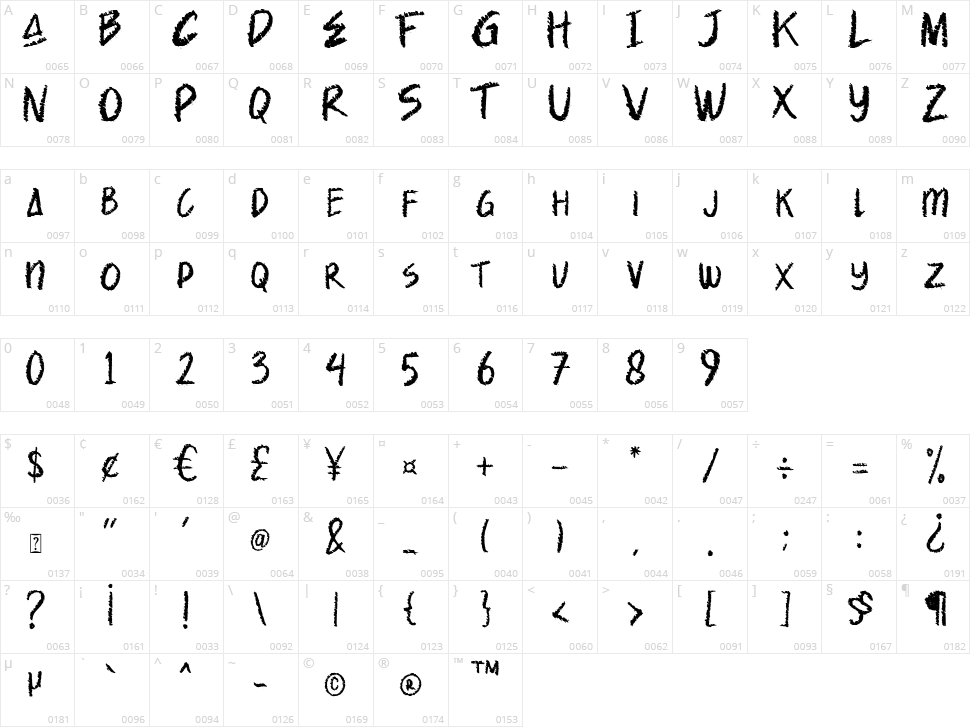 Spooky Crack Character Map