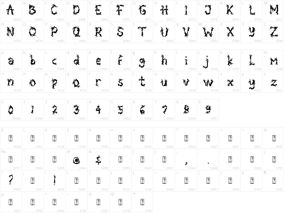 Spooky Flames Character Map