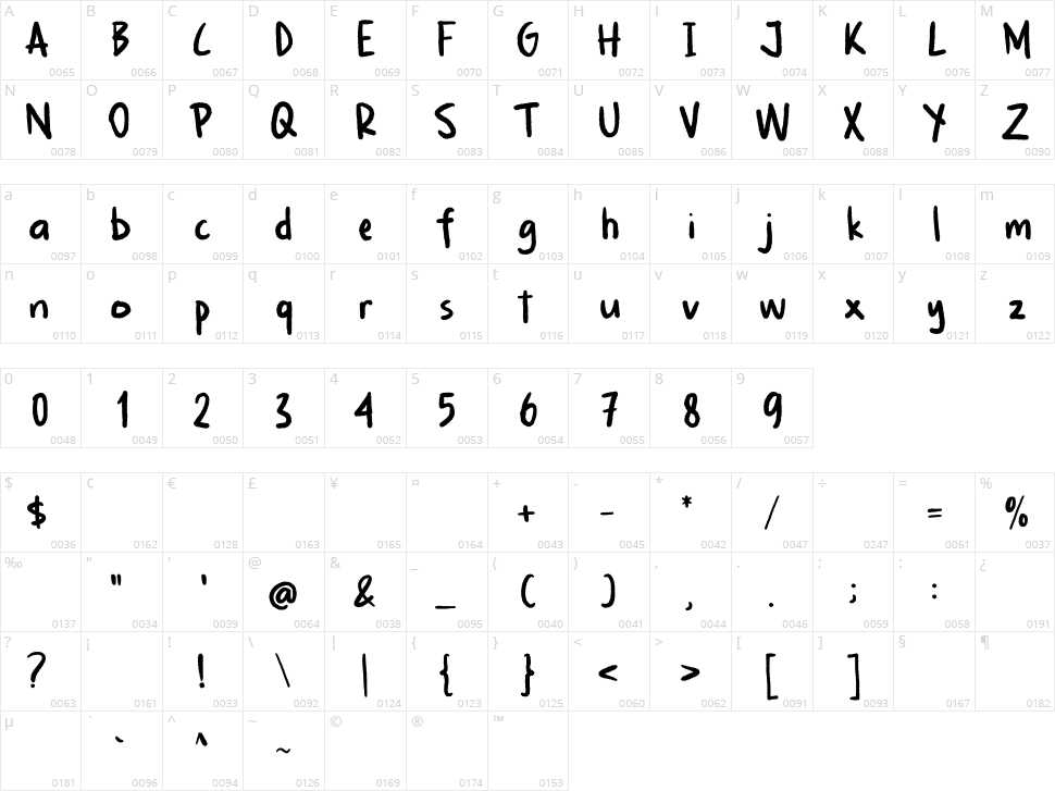 Spooky Whisper Character Map