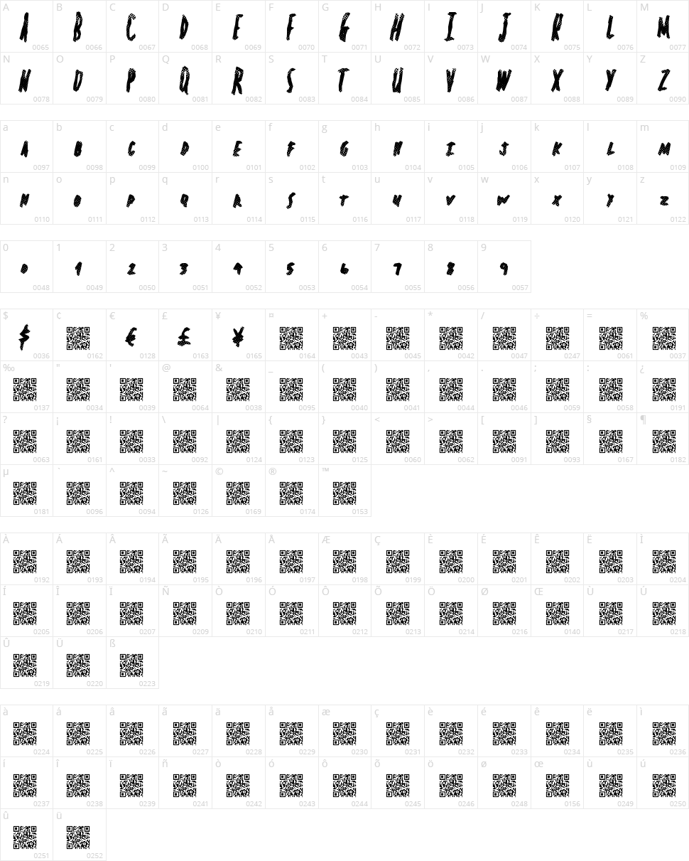 Spring Headliner Character Map