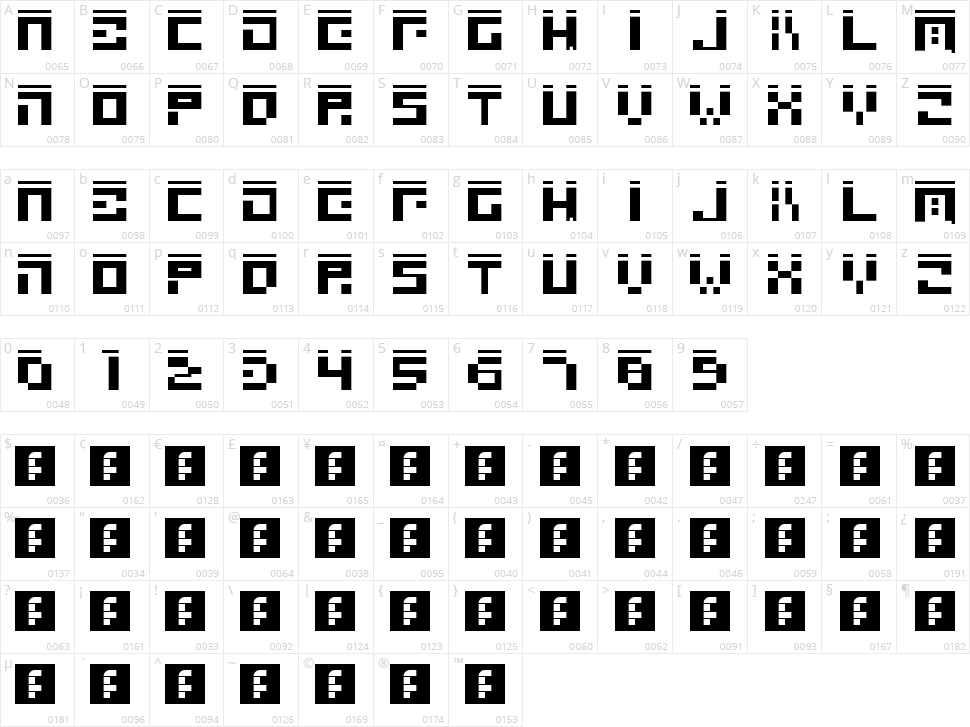 Square 23 Character Map