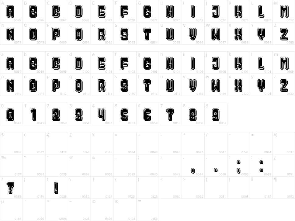 Squash Character Map