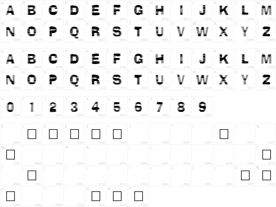 Stackz Character Map