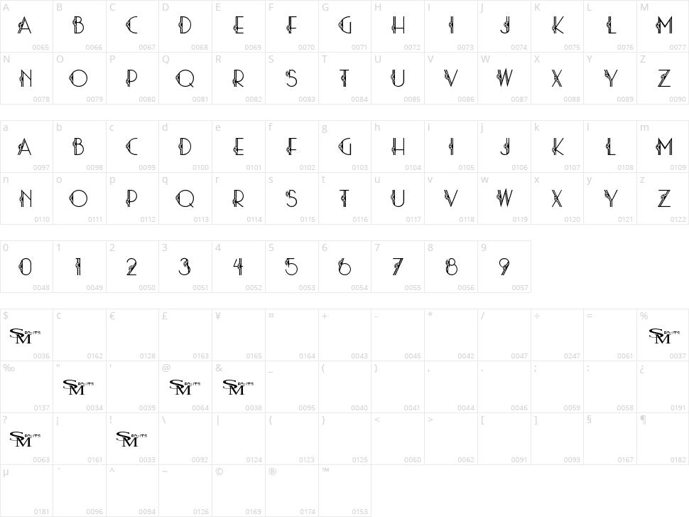Stardust 06 Character Map