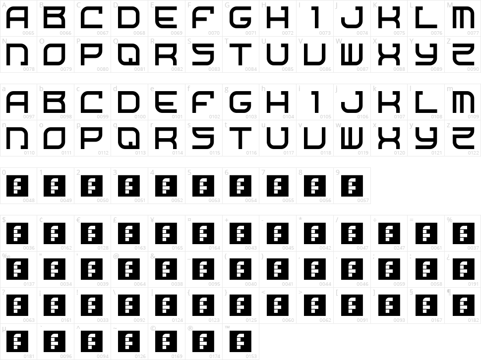 Starship One Character Map