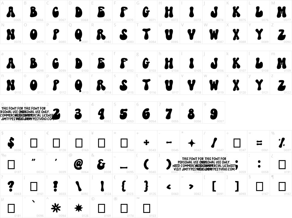 Stay Vibes Character Map