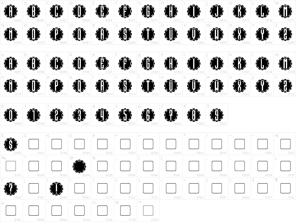 Steamcog Caps Character Map