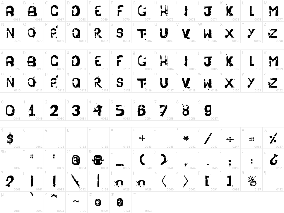 Stencil Pra Vender Côco Character Map
