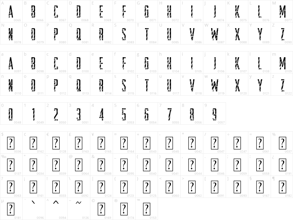 Stencil Disco Character Map