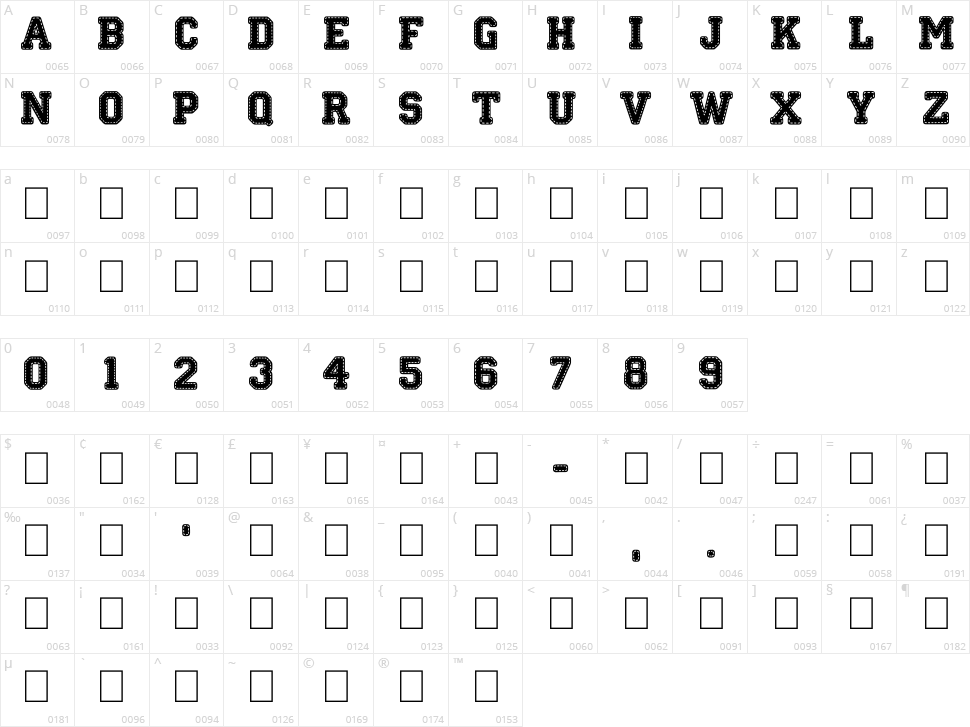 Stitch'n School Character Map