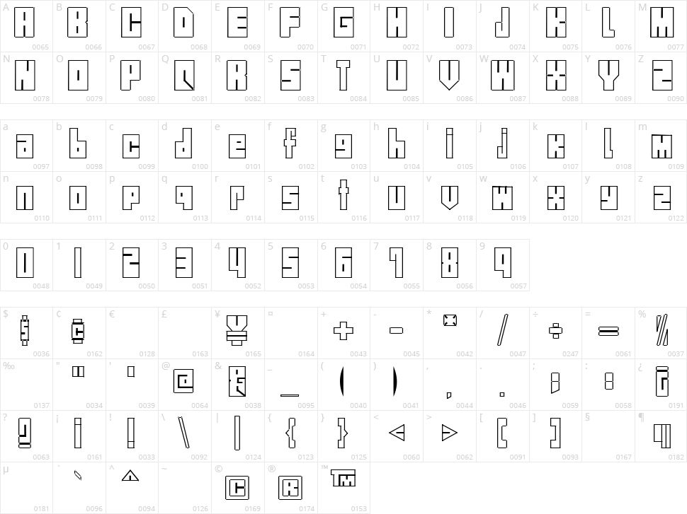 Street Blocks Character Map