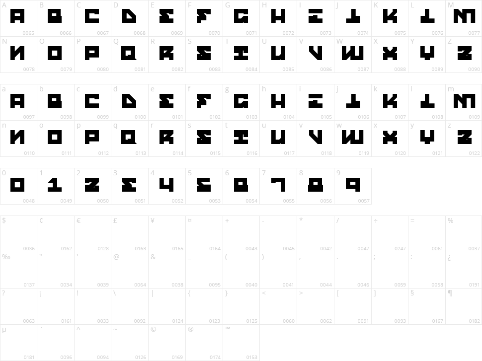 Street Robot Slab Character Map