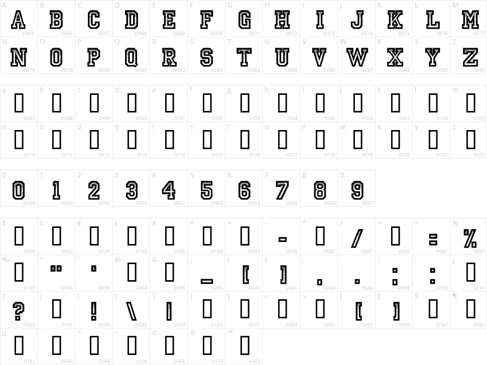 Striped Campus Character Map