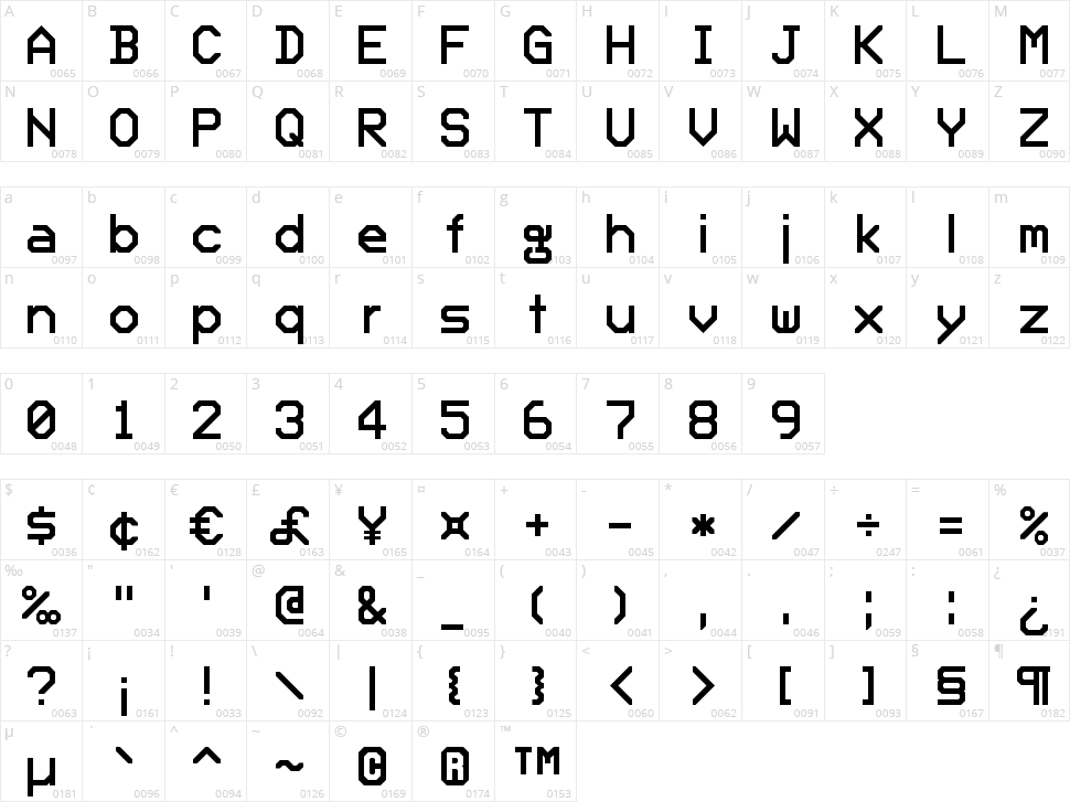 Suboleya Character Map