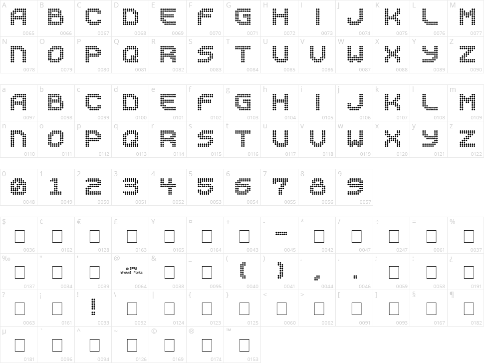 Sucaba Character Map