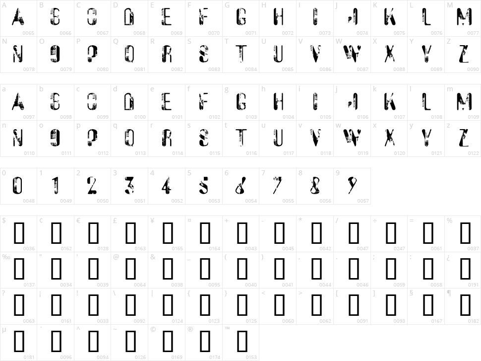 Sucata Spacial Character Map