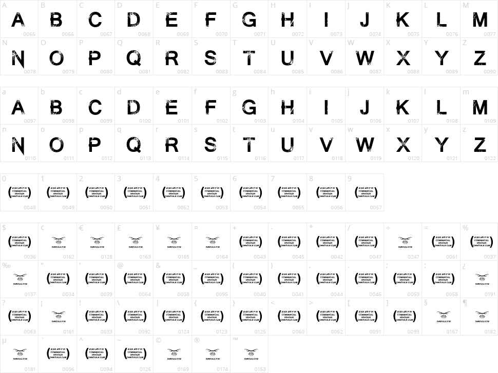 Summon the Executioner Character Map