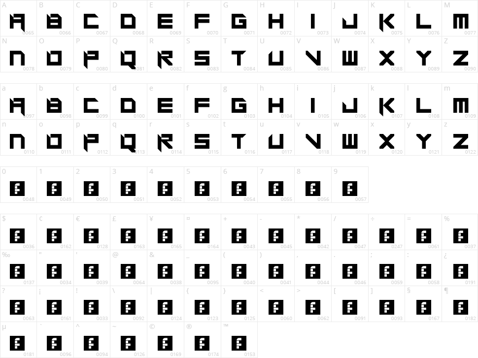 Super Glue Character Map