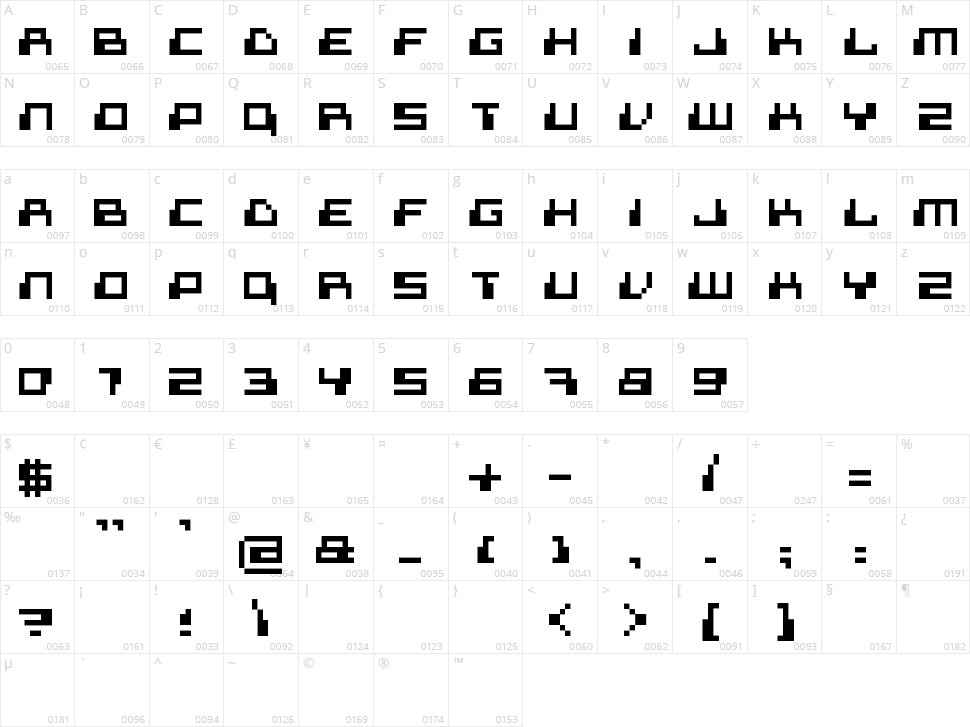 Superdigital Character Map