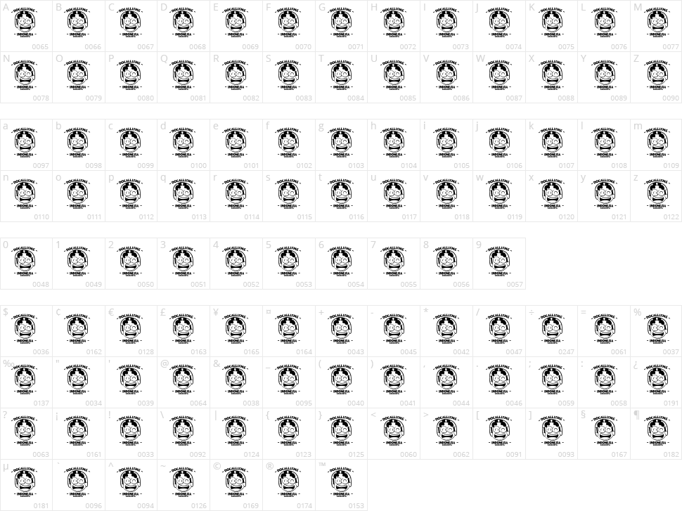 Sweet As Revenge Character Map
