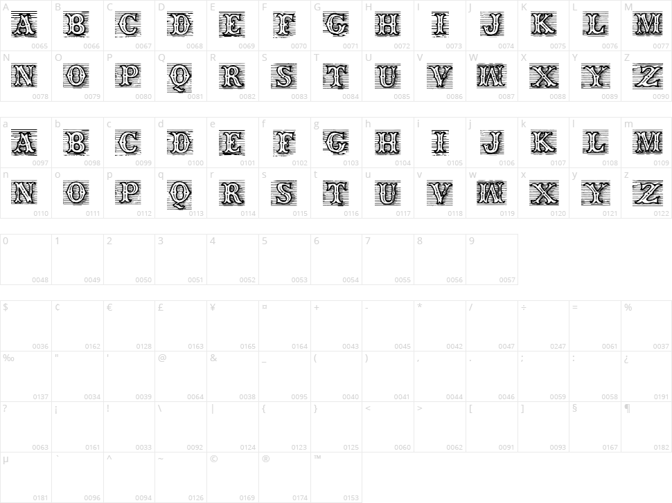TagWood Character Map