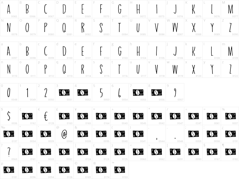 Take The Money Character Map