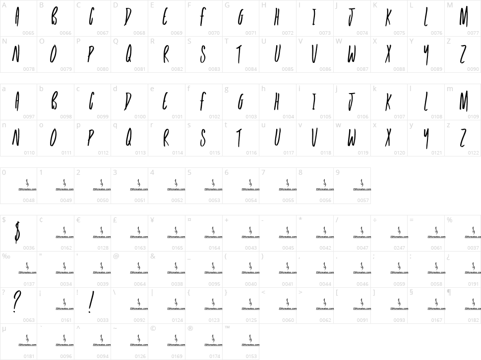 Tank Top Character Map