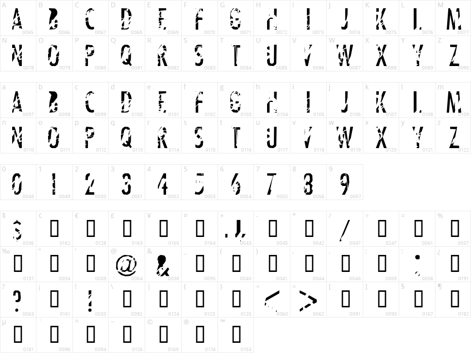 Tanline Character Map