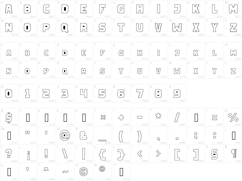 Tape Art Character Map