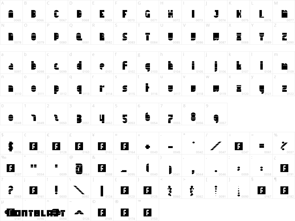 Tapedeck Character Map